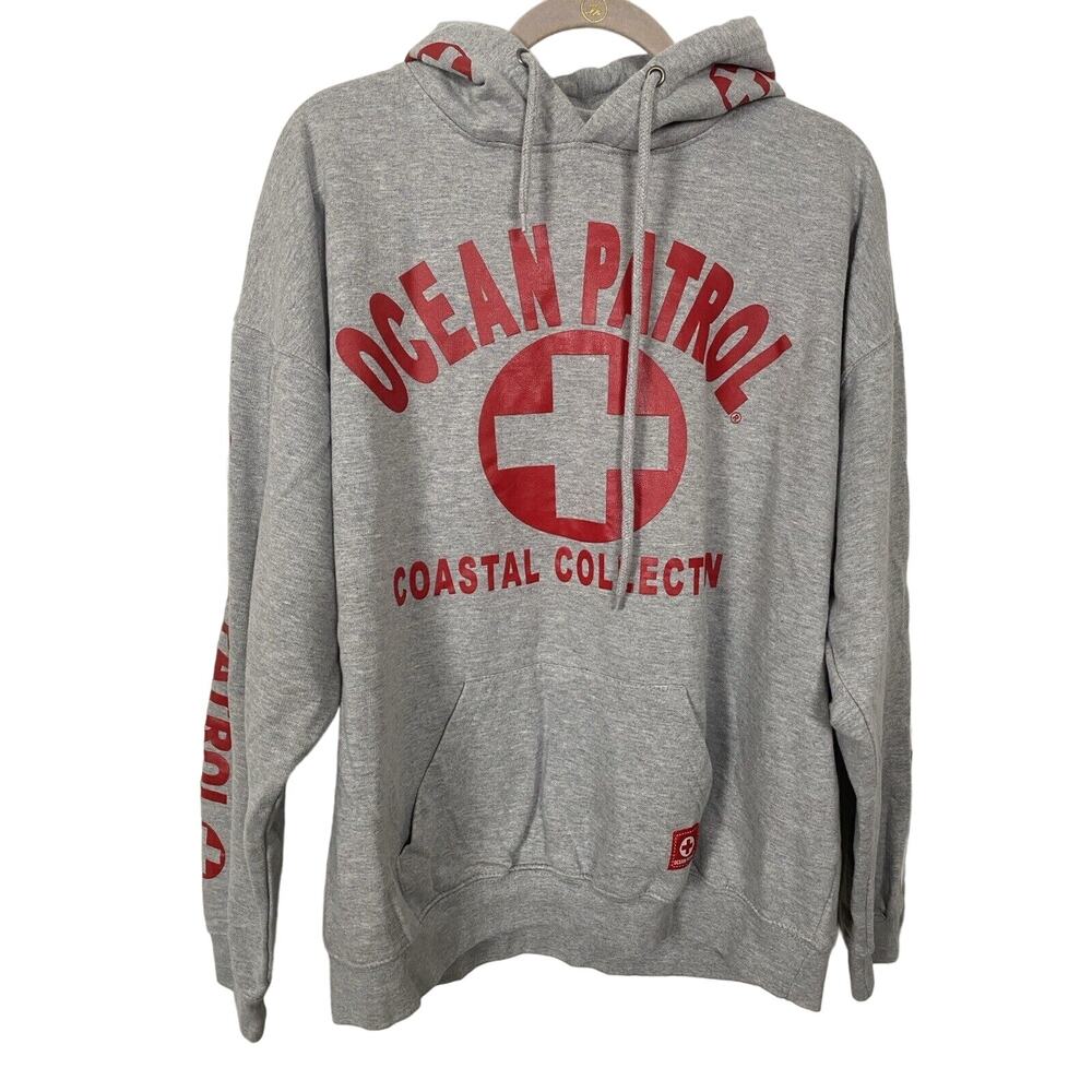 Ocean Patrol Gray Coastal Collective Hooded Sweatshirt Size XL